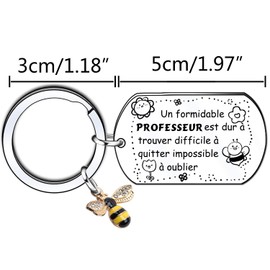 YUANSI Geschenk für Lehrer, Schlüsselanhänger, Lehrer, personalisierbar, Original, ideal für Lehrer, Geschenk zum Abschluss, Geburtstag, Geschenke für Weihnachten, Farbe: silberfarben., Large