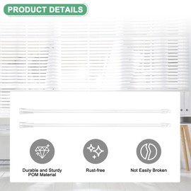 M METERXITY 2-Pack 15 Inch Clear Vertical Blinds Wand Replacement with Hook, White Blind Stick Wand Clear Blind Rod for Window Opener Accessory/Windows Curtain/Window Pull Supplies