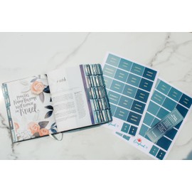 Decorative Bible Tabs for Women (96 Pieces) - Earth Tone Neutral Gold Foil Bible Tabs - Laminated Bible Labels Tabs – Remove & Replace Bible Index Tabs - Bible Study Supplies for Women (Seaside)