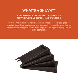 Shuv-It Flexible Plastic Shims (Black 25 Pack) - Leveling Shims for Restaurant and Bar Tables, Home Furniture, Wobbly Uneven Tables. - Made in USA Durable Leveling Wedge Shim for Appliances