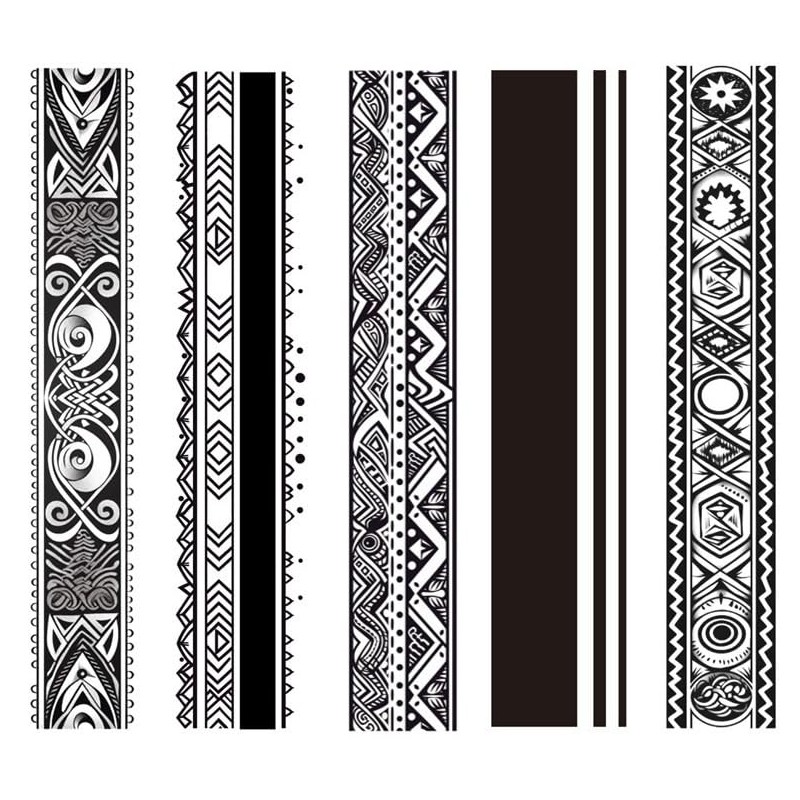 Miles5 Temporary Bracelet Tattoos Tribal Tattoos Arm Tattoos 5 Sheets