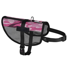Dogline MaxAire Vest Blank Removable Patch Adjustable Harness Reflective for Puppies Small Medium and Large Dogs 13 by 16 Inch Girth Pink Camo
