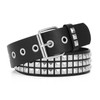 WERFORU Black Studded Punk Rock Rivet Belt for Women &