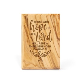 4-Inch Christian Plaques — Isaiah 40:31 Engraved Laser "Hope In The Lord.."— Christian Desk Accessories, Best Friend Gift