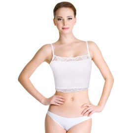 Boao 4 Pieces Women's Lace Camisole Stretch Half Cami Breathable Bra Comfort Lace Bralette Top for lady Girls(Large,Black, White, Beige, Grey)