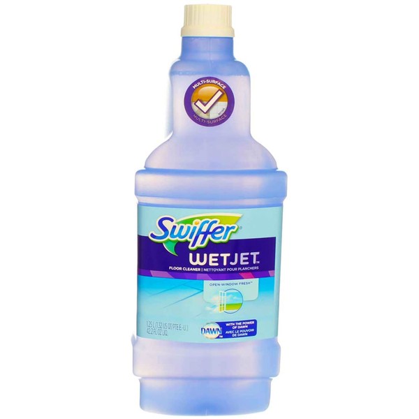 SWIFFER 23679 1.25-Liter Wet Jet Multi-Surface Solution - Open Window Fresh - Quantity 4