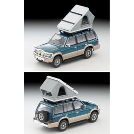 Tomytec 330820 Tomica Limited Vintage Neo 1/64 LV-N206c Mitsubishi Pajero Mid Roof Wide VR Optional Parts Car Green/Beige 91 Year Tent, Figure, Complete Product