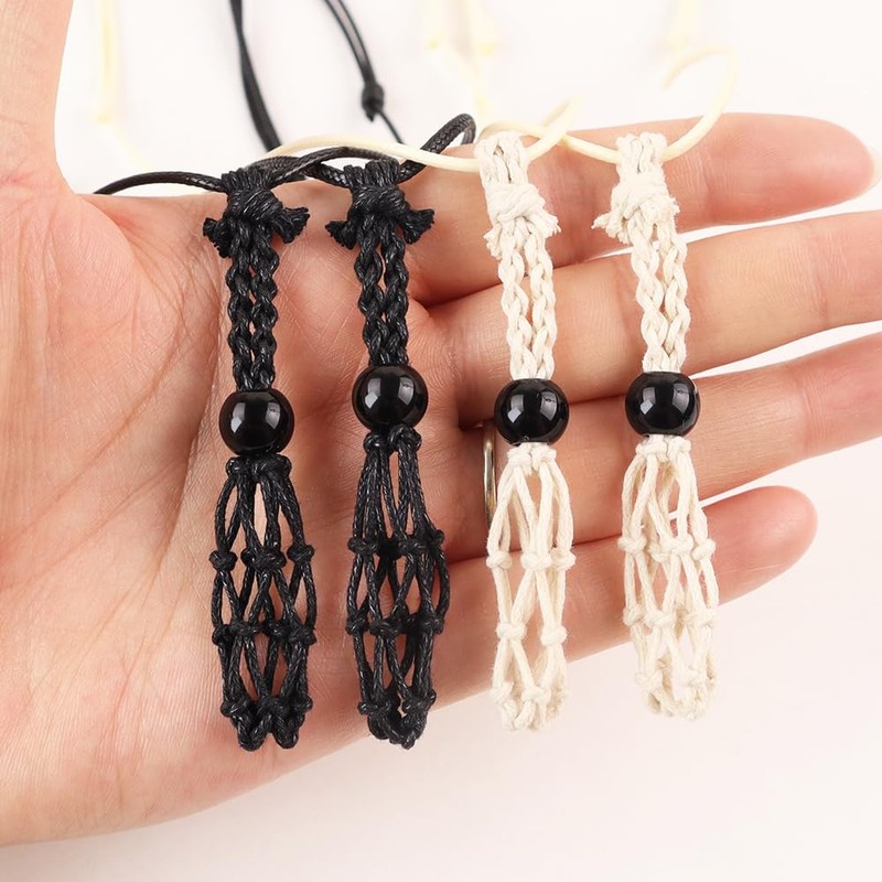 weryerker 12 PCS Crystal Cage Necklace Holder Necklace Cord Empty