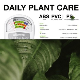 Gardtech Soil Moisture Meter - 4-in-1 Soil Test Kit Without Battery, Soil Moisture/Light/Nutrients/pH Meter for Plant, Garden, Lawn, Indoor & Outdoor (Yellow)