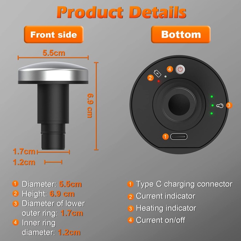 ALDOM Heated Massage Head, Thermal Massage Head Massage Gun with