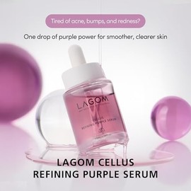 LAGOM Cellus Refining Purple Serum, 10% ácido azelaico, calmante para el enrojecimiento, cuidado de manchas, cuidado coreano de la piel, 1.18 onzas líquidas