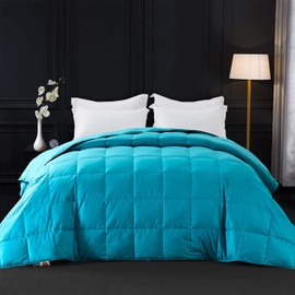 Globon Extra Lightweight Down Blanket King Size,Summer Comforter/Duvet Insert,12OZ,700 Fill Power with 8 Corner Tabs,Turquoise Blue