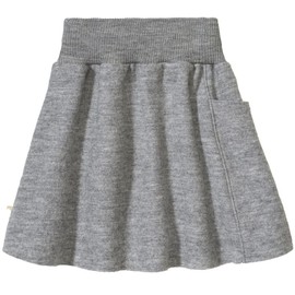 Disana Walk skirt, lightweight skirt with elastic waistband for the whole year, 100% organic merino wool, GOTS, IVN Best, baby, toddler, child, girl, made in Germany, gray