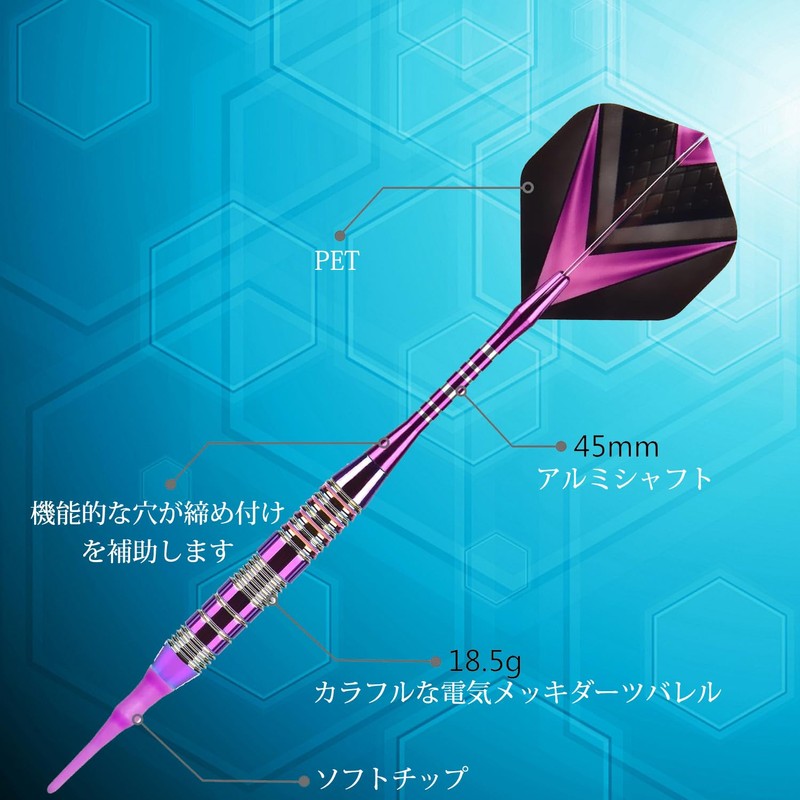 YONGDING Soft Dart Set, 2BA, Dart Arrows, For Beginners, Intermediate,
