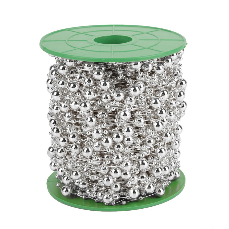 60m/roll Electroplating Pearl Wire Beads Garland String DIY Wedding Decoration