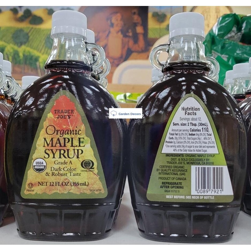 Trader Joe's Organic Maple Syrup 12fl oz 355ml (Two Bottles)
