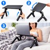 Folding Aluminum Laptop Table with Dual Cooling Fans, Adjustable Notebook