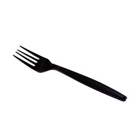 Karat U3530B 7" Poly-Wrapped Heavy-Weight Disposable Fork, Black (Pack of 1000)
