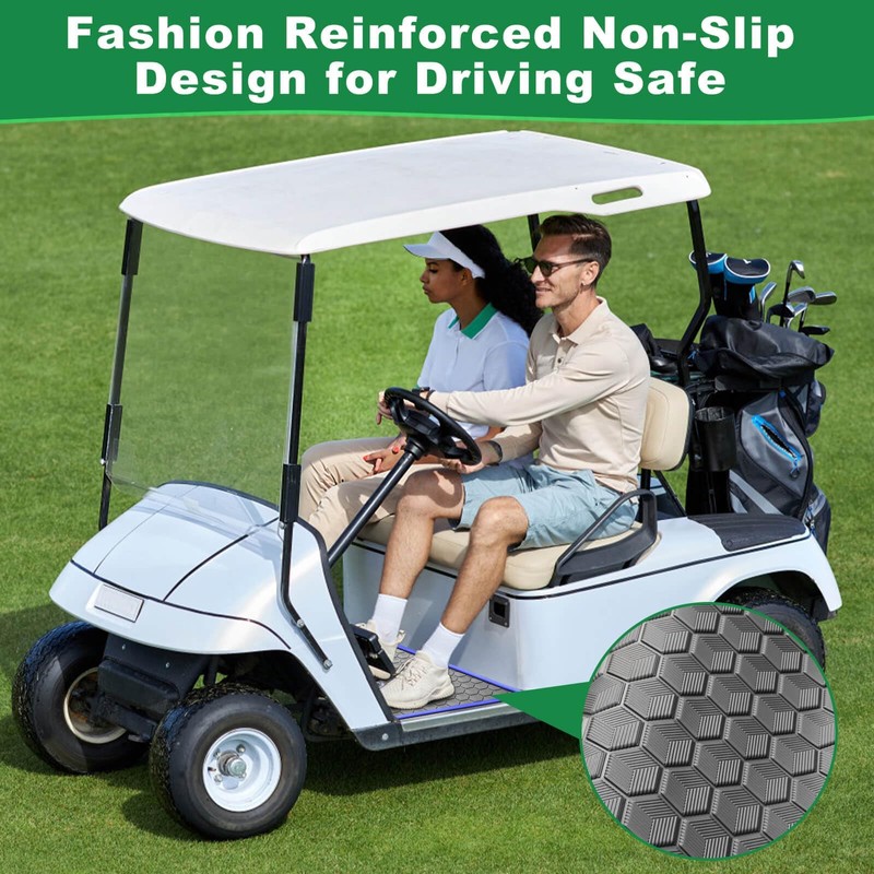 Club Car DS Floor Mat, Upgraded Non-Slip Full Coverage Golf
