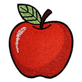 EMBRO BOF - Parche de manzana brillante de 3.5 pulgadas, parche para planchar de manzana roja fría - parches bordados para el profesor para mochilas