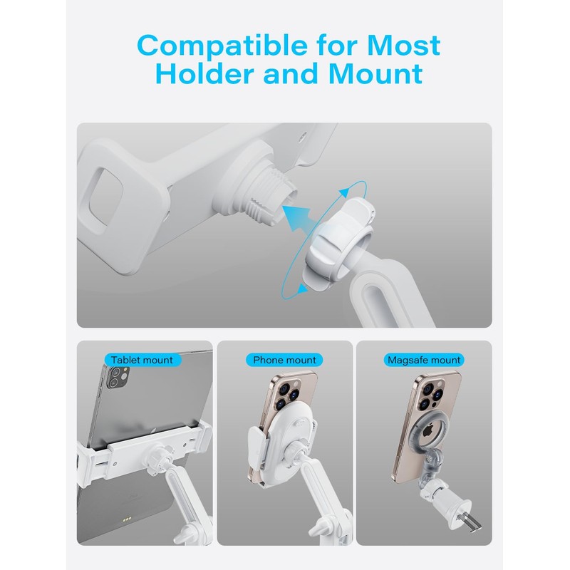 Atisek 0.7in/17mm Plastic Nut Thread Joint Fixing for Car Phone