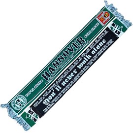 Hannover Football Scarf, Hannover Scarf YOU'LL Never Walk Alone (Knitted Scarf), Black, White, Green, Red