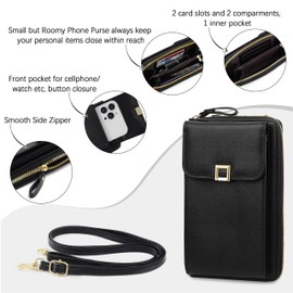 Leather Small Crossbody Bags for Women Designer Cell Phone Bag Wallet Purses Adjustable Strap