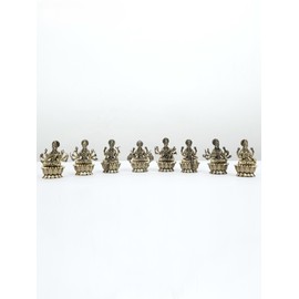 Exotic India 3" Small Superfine Ashtalakshmi Set | Brass Statues