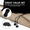 Drawstring Cord 100 Pcs Toggles for Drawstrings and 15m/49ft Black