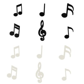 YQBOOM Creative Musical Note Refrigerator Magnets Set of 12 Message Magnet for Whiteboard, Dry Erase Board Decoration Refrigerator (6*White+6*Black)