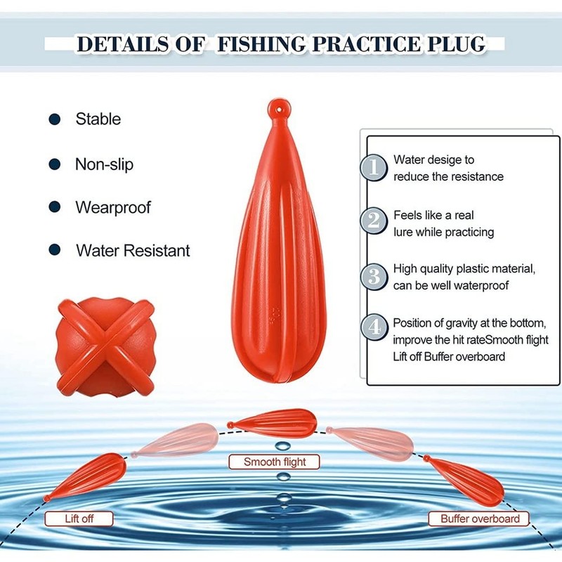 Haskoss Fishing Practice Plug Fishing Casting Plug Baitcasting Rubber Practice