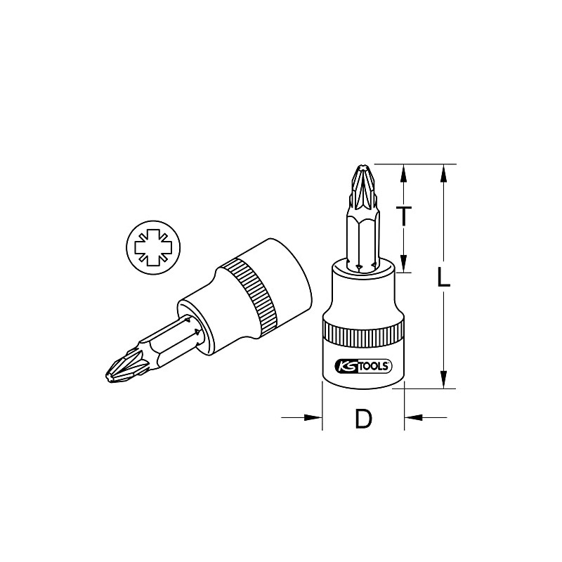 KS Tools 922.1477 Socket 37 mm Ultimate 1/4 "Pozidriv Screwdriver