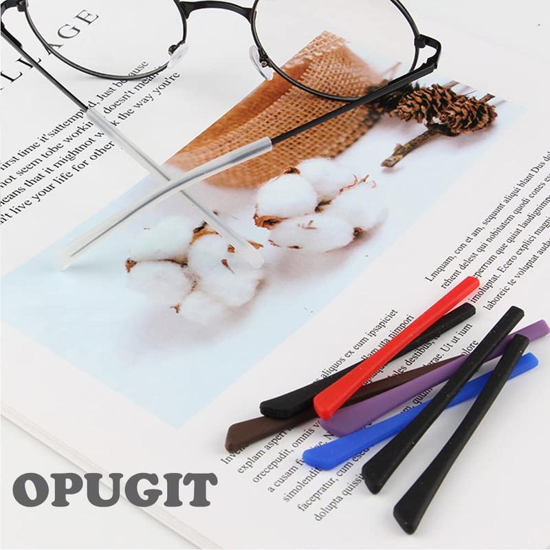 OPUGIT OPUGIT 8 Pairs Eyeglass Replacement Temples, Silicone Glasses End
