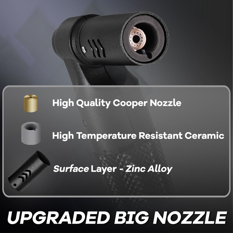 Luxgaze Butane Torch Kitchen Torch Lighter Refillable Big Jet Flame