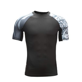 Men's Splice UV Sun Protection UPF 50+ Skins Rash Guard Short Sleeves(Eagle,M)