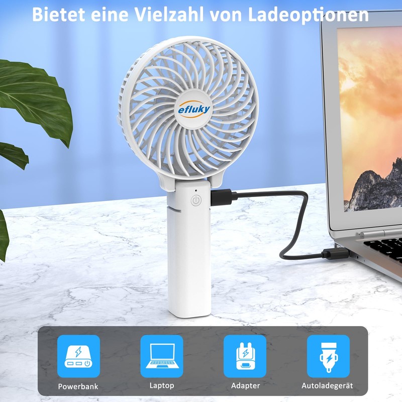 efluky Handheld Fan White