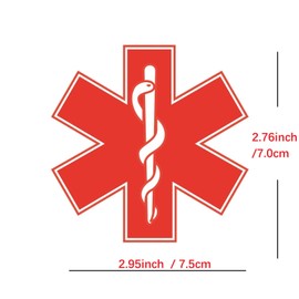 EMT - Parche de estrella de la vida (paquete de 2) con velcro para chalecos, bolsas y uniformes paramédicos, primeros auxilios, accesorio de bolsa médica, diseño de cruz azul bordado duradero (azul