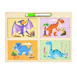 BLOOPIC 木製パズル 子供 1点セット モンテッソーリ 玩具 脳トレ ーニング玩具 論理的思考トレーニング 忍耐力 手と目の協調性 多機能 お絵描きボード（Dタイプ）