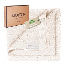 MOYO Baby Blanket Graceful Wave Rider I 75 x 100 cm I Breathable Cuddly Blanket Made of 100% GOTS Organic Cotton I Soft Baby Duvet for Boys and Girls I Cotton Blanket Birth