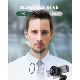 WYRESTORM 4K Webcam with AI Tracking, Auto Framing, 120° FOV, 90fps, 8X Digit...