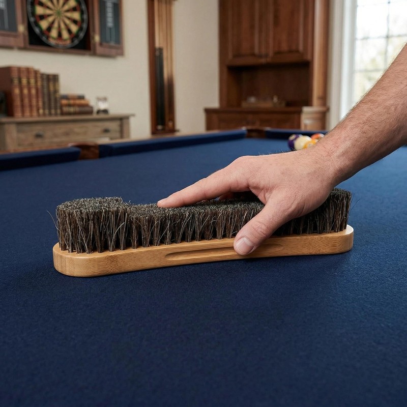 12 Inch Standard Pool Table Brush- Soft Horsehair Bristles Gently