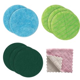 Floating Mop Pads - 8 Pcs Reusable Mop Refill Polishing Pads, Round High Street TV Floating Microfibre Cleaning Mop Pad for Spinning Mops, Wet Dry Floor Cleaning Hardwood Laminate Floor Dirt Removing