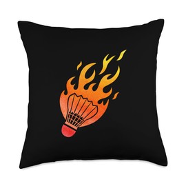 Badminton Graphic Badminton Player Shuttlecock Sports Smash Throw Pillow