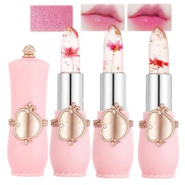 3-Pack Magic Color Changing Lipstick & Flower Knows Lip Gloss Set– Long-Lasting Moisturizing Lip Balm & Gloss, Temperature-Activated Shades for Luscious Lips