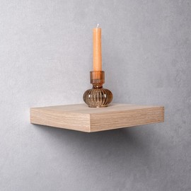 Velano - VIILU Wall Shelf, Floating Shelf, Hanging Shelf with Natural Veneer - 1 Piece, 23 x 23 cm, Oak Veneer - Shelves for Kitchen, Bathroom, Living Room, Bedroom