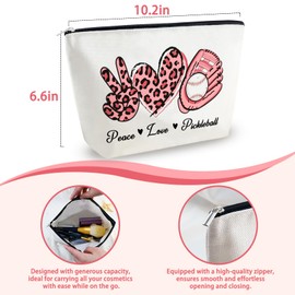 Stocking Stuffers Bags Stocking Stuffers for Women White Elephant Gifts for Women Useful Pickleball Gifts for Women Peace Love Pickleball Makeup Bag Pickleball Gift Bags Pickleball Coach Gifts