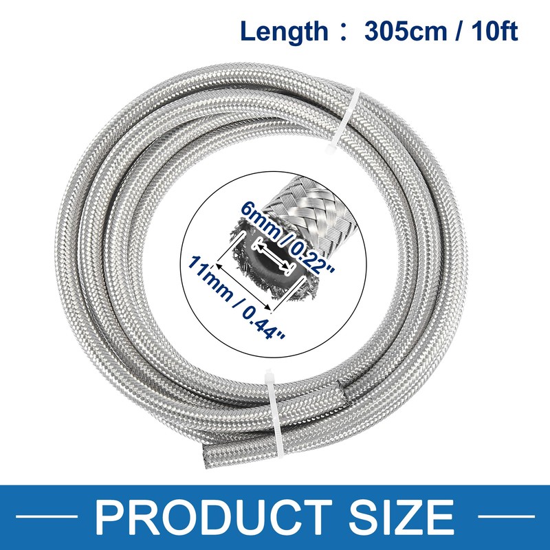 A ABSOPRO 4AN Fuel Hose Reliable AN4 1/4"Braided 10FT CPE