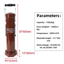 TIANGUOHE Portable Welding Rod Oven, 110V Electrode Oven 11Lbs Capacity, Rod Oven For Stick Welding for 18" (450mm) Electrodes, Welding Rod Dryer Dry, Dry Stick Welding Electrode Oven, red