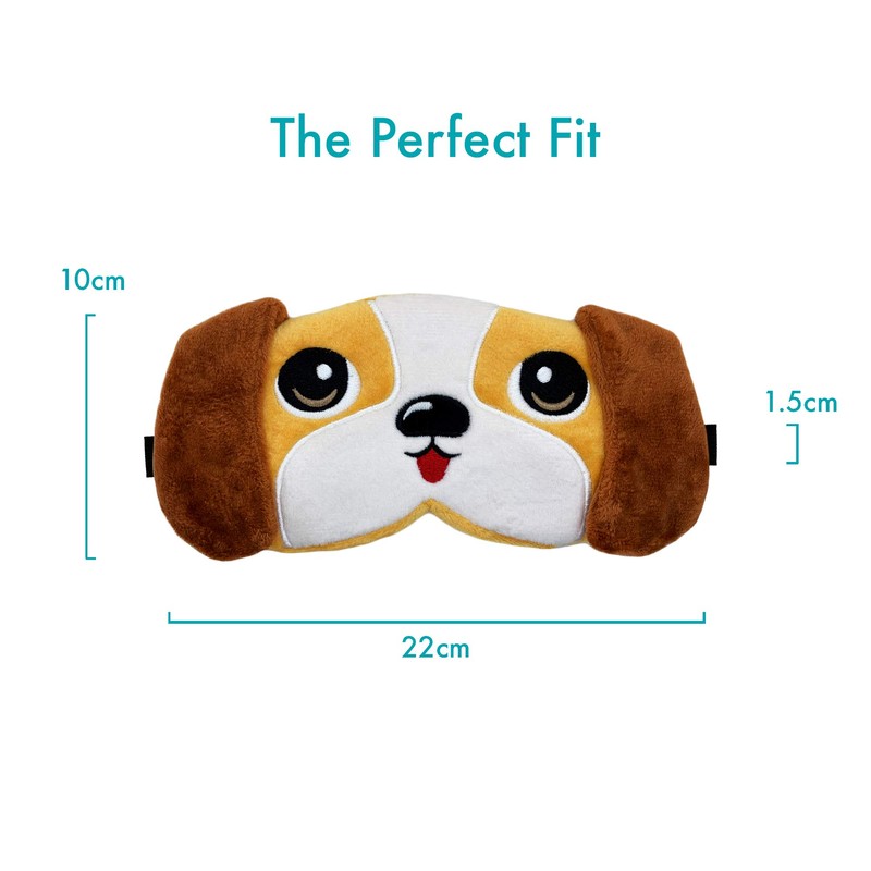 Fluffy Sleeping Mask with Animal Eyes - (Beagle Dog Design)