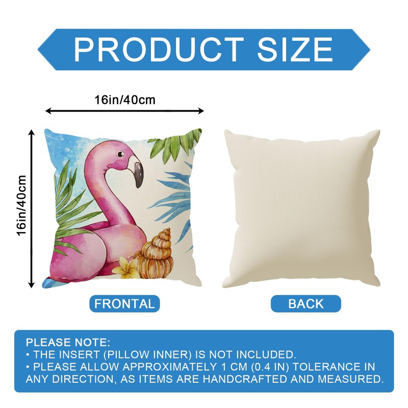 ZAEW Flamingo Flip Flops Summer Pillow Covers Throw Pillow Cases